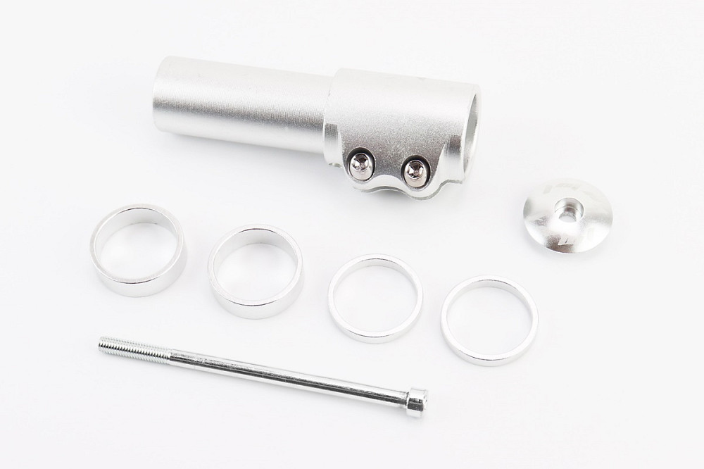 Подовжувач штока вилки 1 1/8” (28.6 мм)х117мм, алюмінієвий, сірий HR-117 Київ - фото 1