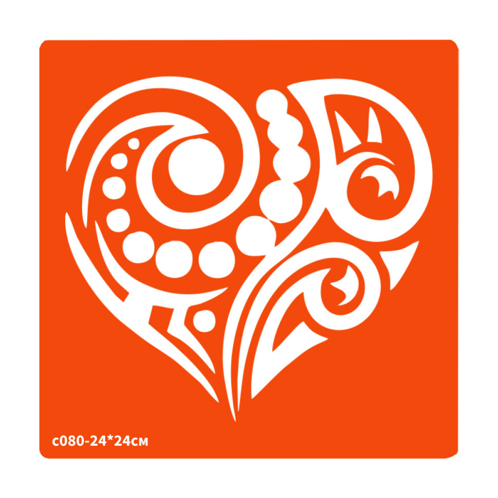 Трафарет для био-тату Сердечко c080-24*24см, размер 24х24см Винница - изображение 1