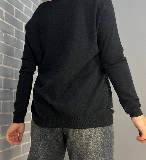 Джемпер женский ACCORDDREAM 9067 тонкий свитер россыпь камней, черный, one size Киев - изображение 2