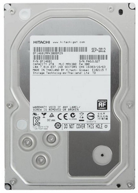 Накопитель HDD SATA 2.0TB Hitachi (HGST) Ultrastar 7K4000 7200rpm 64MB (HUS724020ALA640/0F14690) Refurbished ( 26150 ) Харків - фото 1
