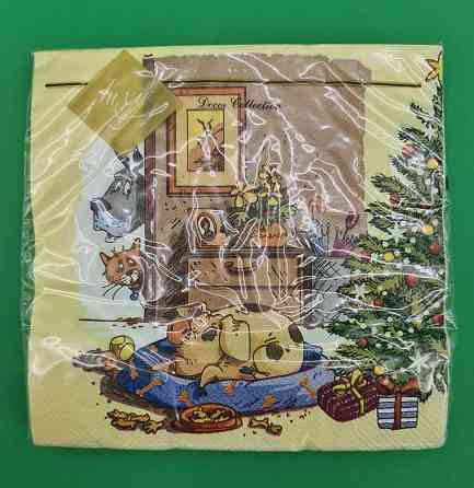 Новогодняя бумажная салфетка (ЗЗхЗЗ, 20шт) LuxyНГ Желанное место(1231) (1 пачка) Харьков