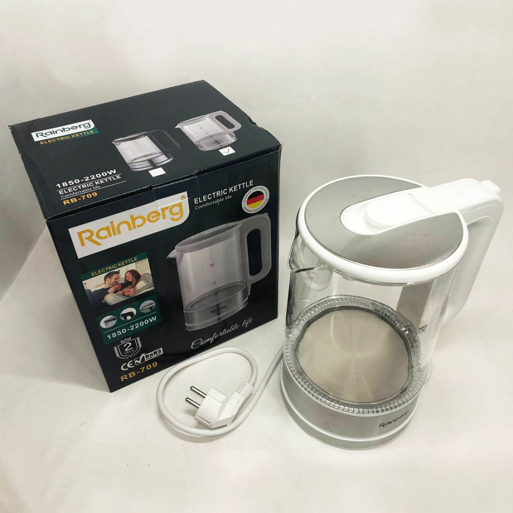 Чайник електричний прозорий з підсвічуванням Rainberg, Потужний кухонний чайник, Стильний електрочайник KR-48 Івано-Франківськ - фото 3