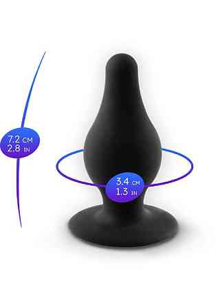 Анальная пробка термореактивная Silexd Plug Model 2 конической формы, черная, S Sex Aura Киев