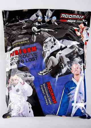 Кимоно для дзюдо синее ROOMAIF (рост 130-200см) Вишнёвое