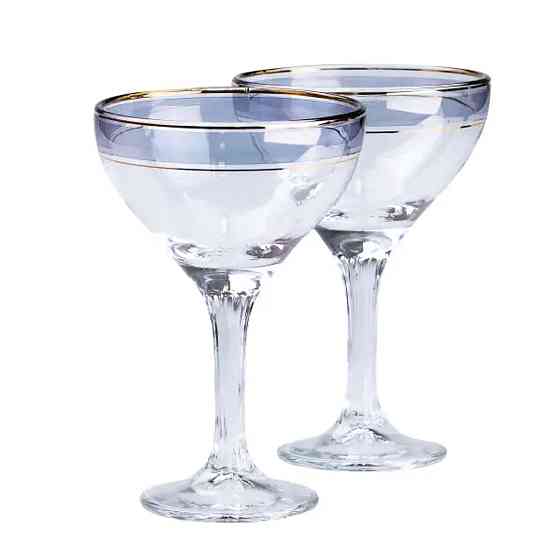 Набір келихів для коктейлів 2 штуки по 290 мл, сині HP545 Коломия