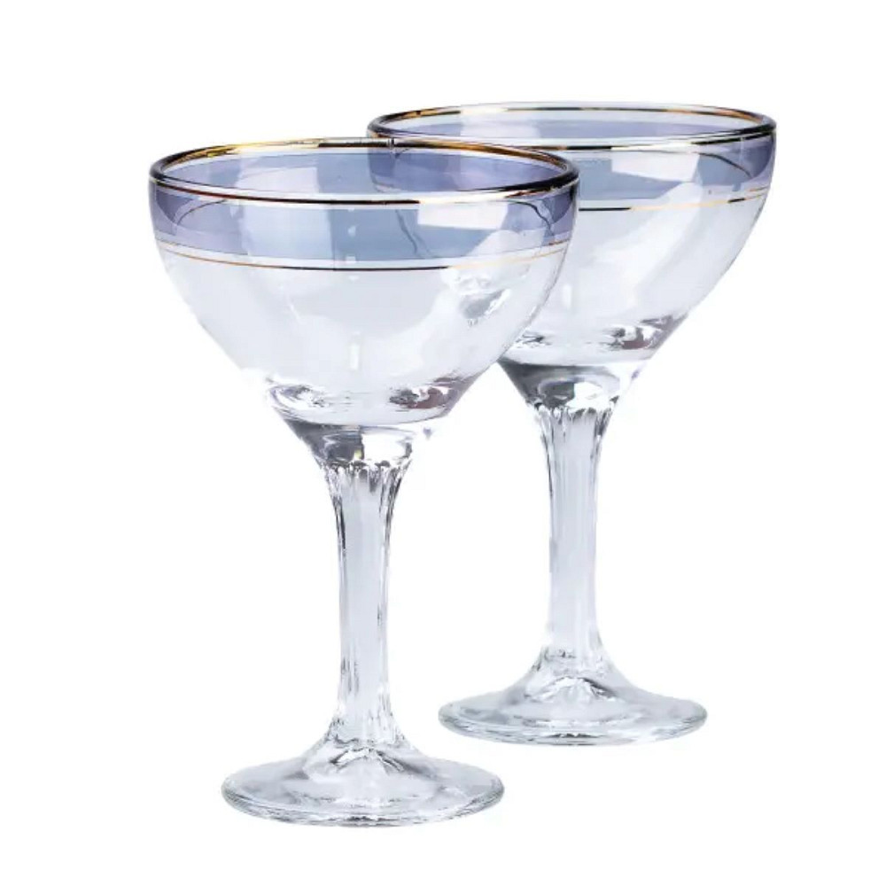 Набір келихів для коктейлів 2 штуки по 290 мл, сині HP545 Коломыя - изображение 4