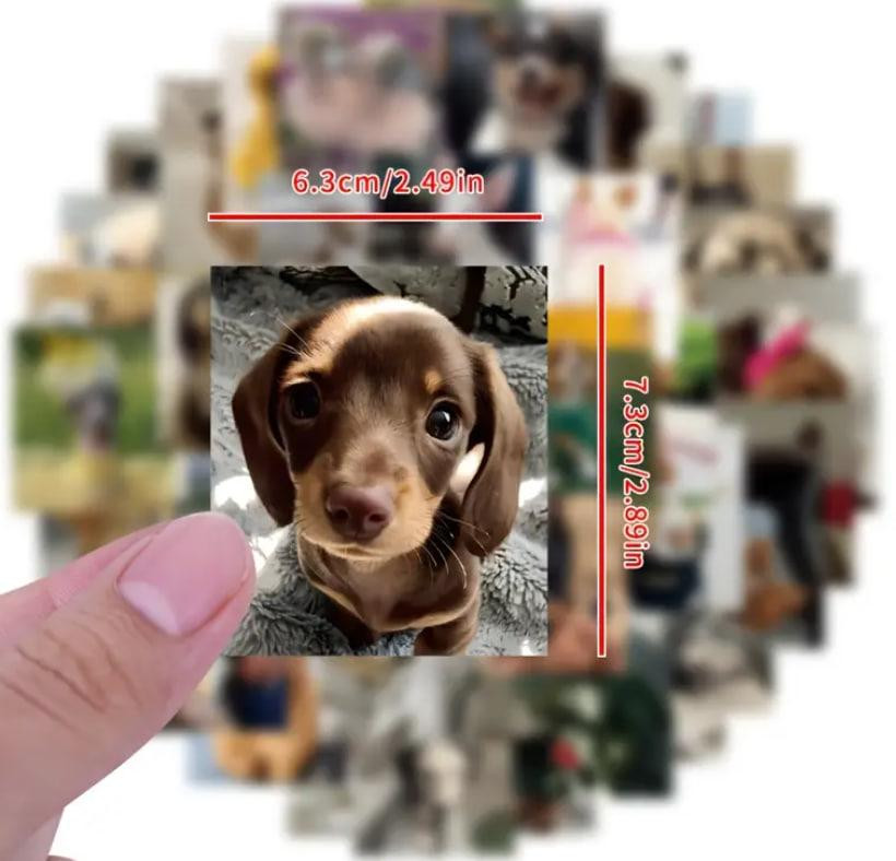 50 милых реалистичных наклеек с щенками. Водонепроницаемые виниловые эстетические наклейки с собакам Киев - изображение 5