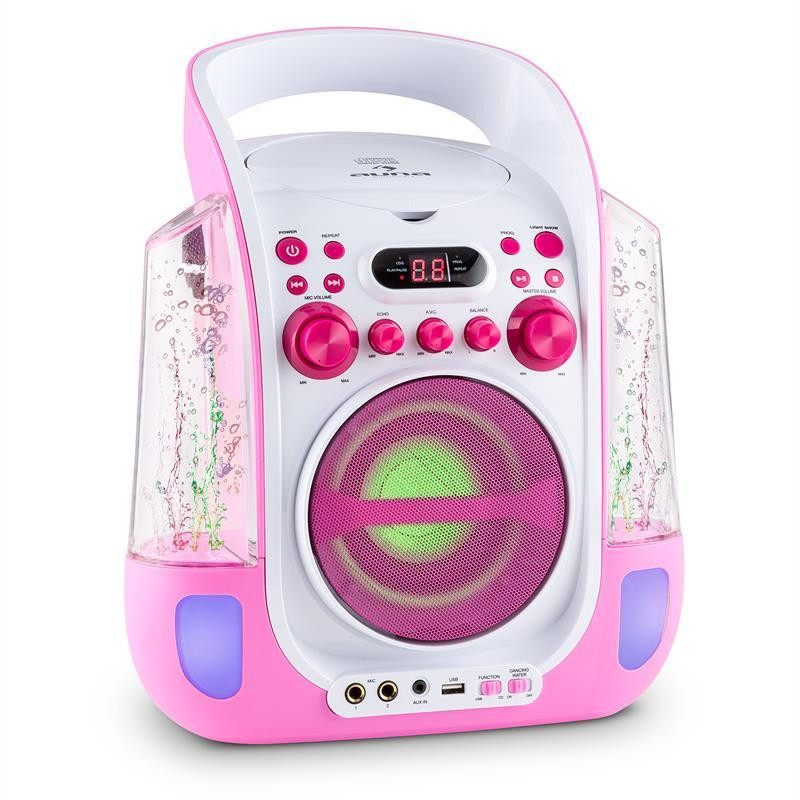 Караоке-система Kara Liquida CD USB MP3 струя воды LED 2 микрофона мобильный Розовый (Германия, читать Ровно - изображение 2