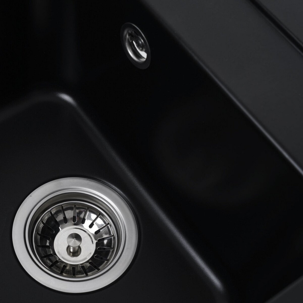 VALESO Гранітна мийка для кухні VALESO KORRADO 4050 матова Чорна Коломия - фото 18