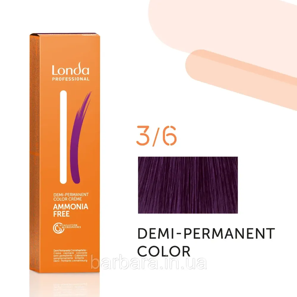 Тонуюча безаміачна фарба для волосся Londа Demi-Permanent Color 3/6 темный шатен фиолетовый Киев - изображение 1