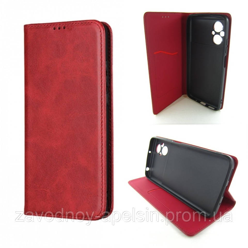 Чохол-книжка Xiaomi Poco M5 шкіряний (червоний) Одеса - фото 1