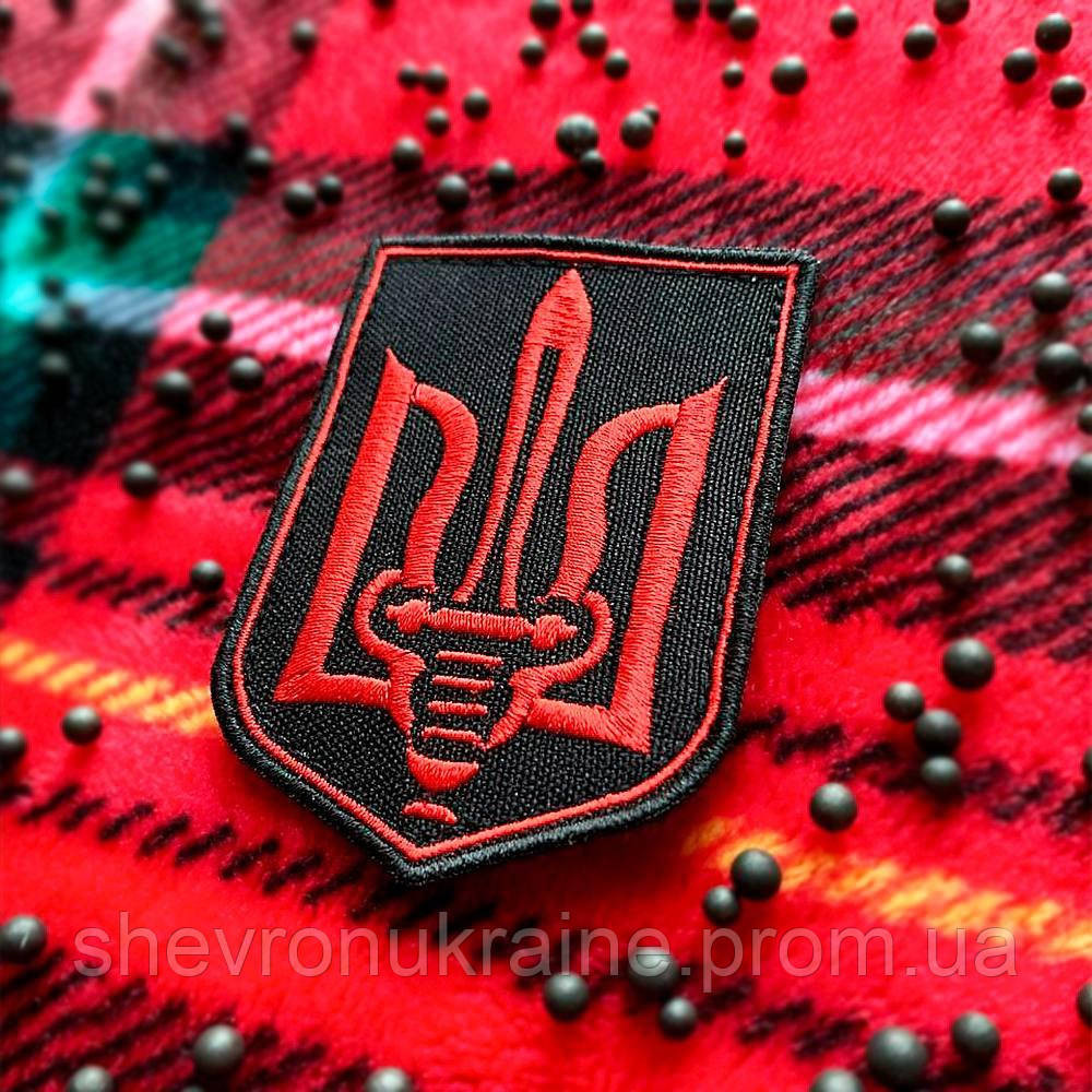Шеврон Герб Украины с мечом (Форма щит. На липучке) Размер 8x6см Киев - изображение 3