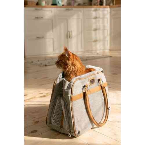 Сумка-переноска Trixie для собак Helen до 10кг из искусственного хлопка/кожи серая 19x28x40 см Киев