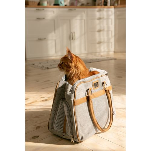 Сумка-переноска Trixie для собак Helen до 10кг зі штучної бавовни/шкіри сіра 19x28x40 см Київ - фото 3