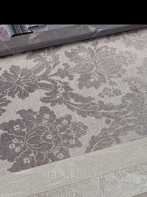 Шпалери вінілові на флізеліні AS creation Perfect 1.06Х10 квіти рожеві червоні білі на сіро-бежевому Київ - фото 1