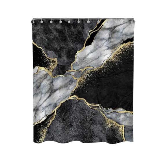 Шторка для душу та ванної кімнати 180x200 см із водовідштовхувальним, штора у ванну та душову з мармуровим принтом Кам'янець-Подільський