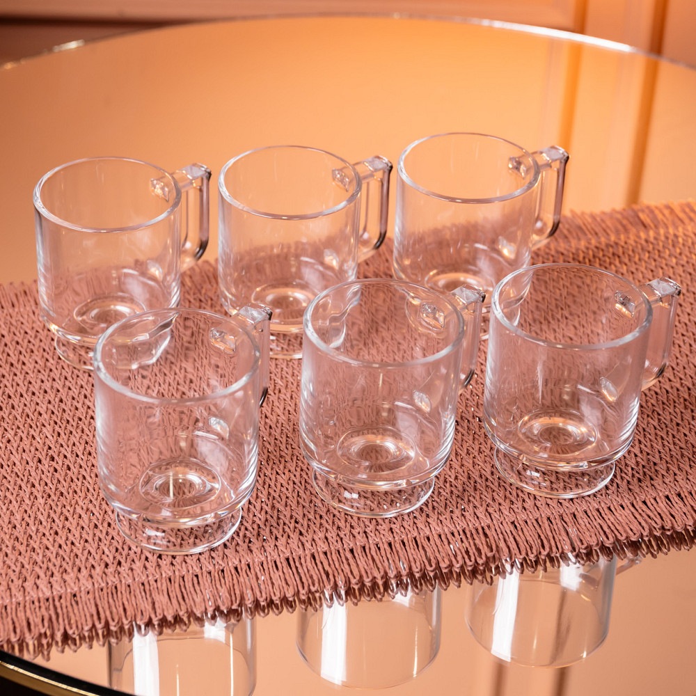 Набір чашок 6 шт для чаю та кави Goblet по 300 (мл) кружки скляні Прозорий HP-19-L6 Коломия - фото 3