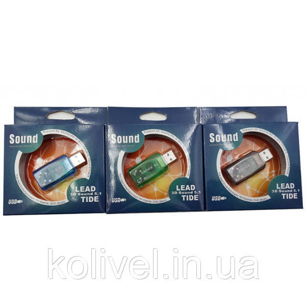 Звукова плата USB, 2 Channel (3D Sound) RTL (B00443) Київ - фото 1