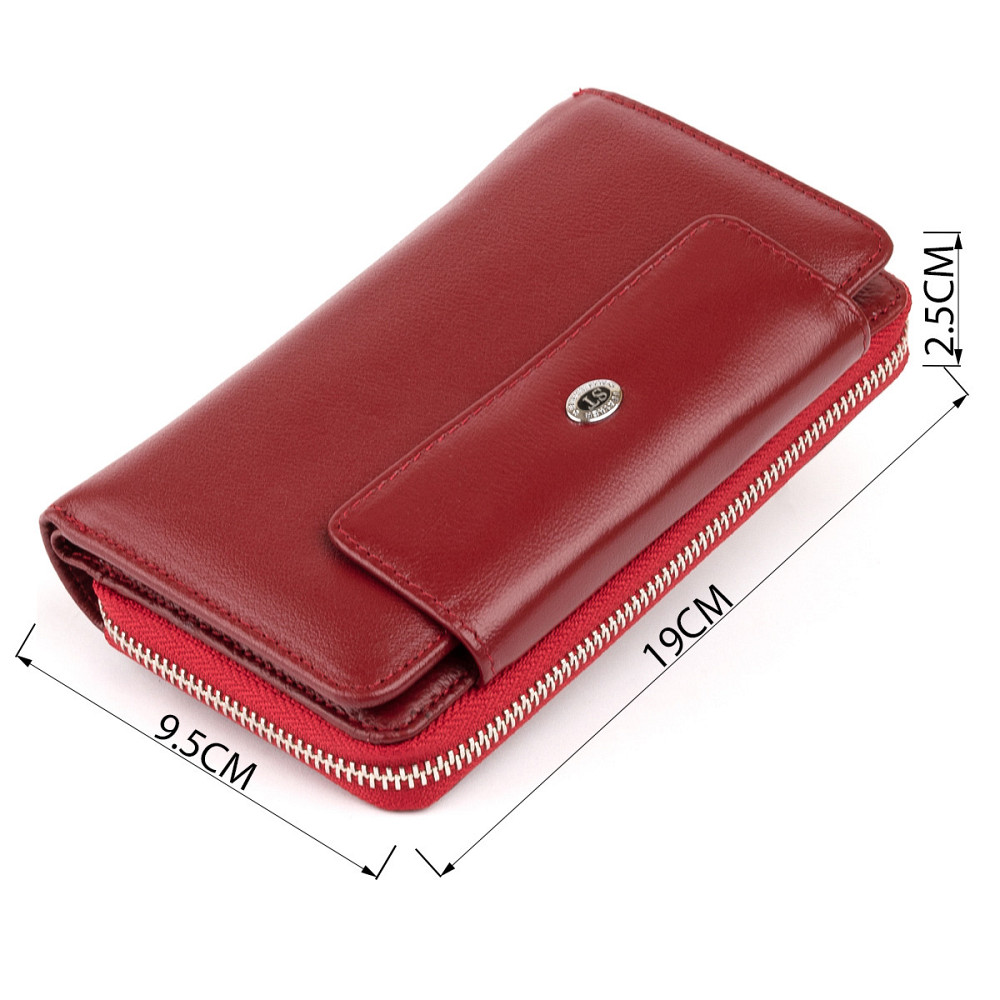 Гаманець зі шкіри на клямці ST Leather 19341 Бордовий Київ - фото 10