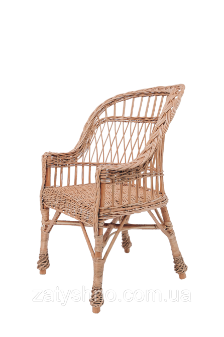 Крісло плетене з лози з накидкою Київ - фото 1