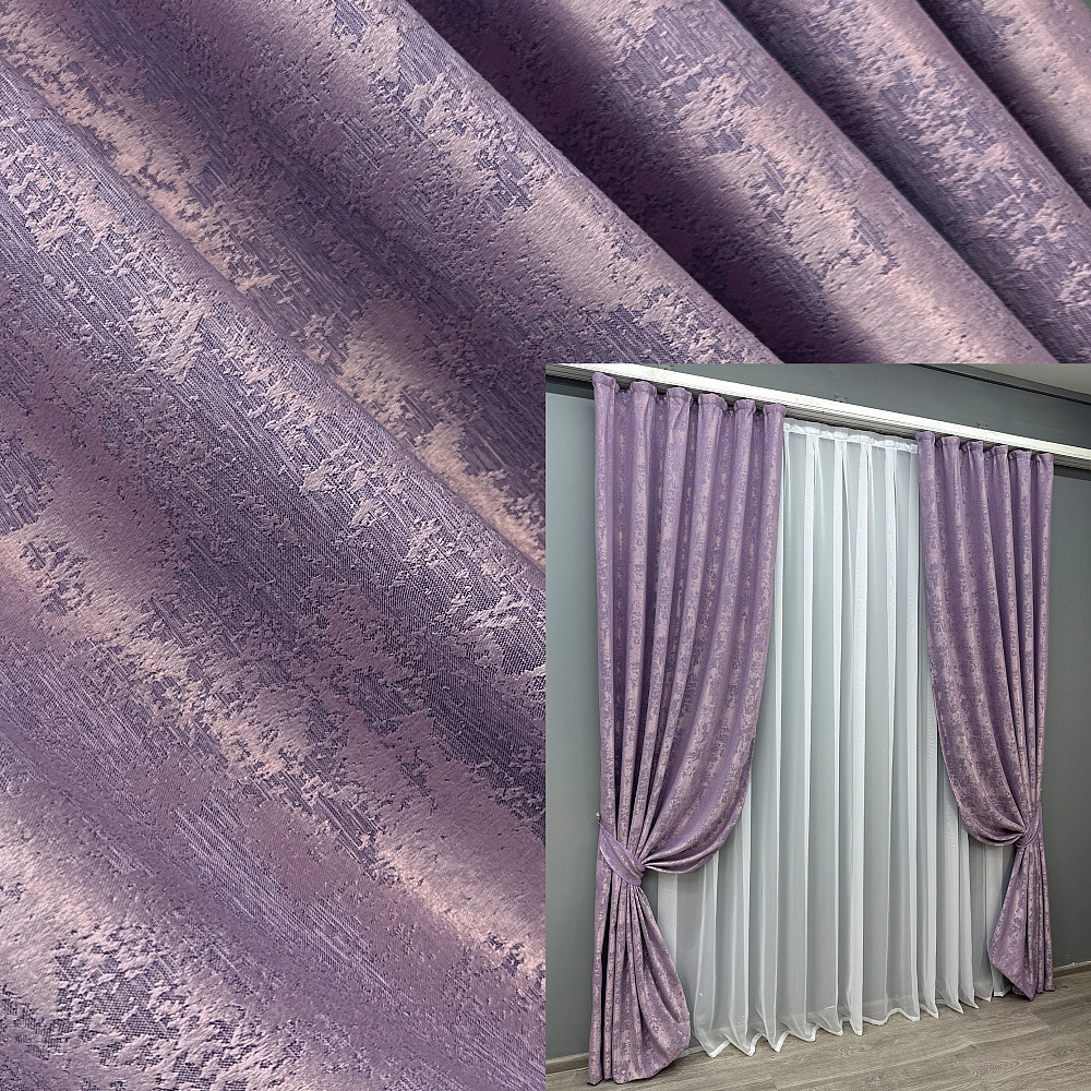 Комплект готовых штор VR-Textil Жаккард Sultan YL № 1764ш Сиреневый 150х270 см 2 шт (33-0724) Киев - изображение 1
