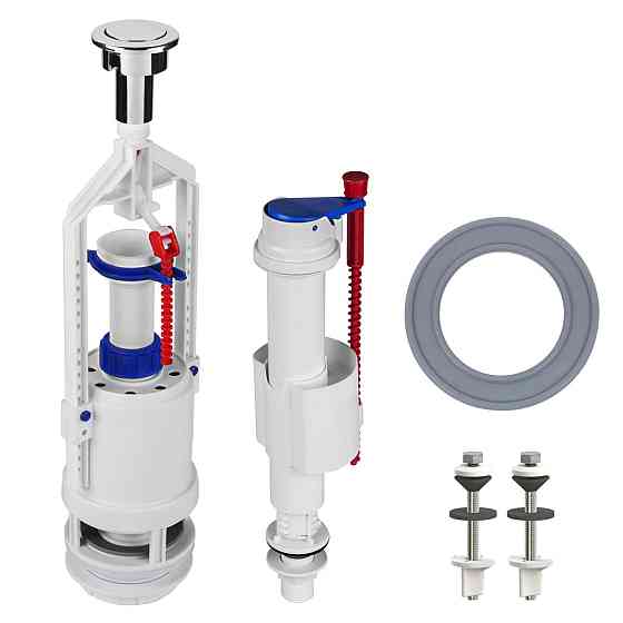 Комплект арматуры для сливного бачка с нижней подачей води 1/2 ″ и одним режимомслива СТОП АБк-10 (000028913) Киев