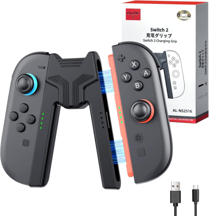 Беспроводная ручка держатель GEEKERA для Switch 2 — V-образное эргономичное зарядное устройство для Joy-Con с кабелем USB Type-C B Киев
