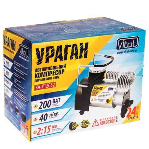 Компресор автомобільний Vitol Ураган 40л/хв 200Вт з автостопом Львів