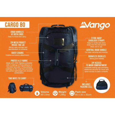 Сумка дорожная Vango Cargo 80 Moonlit Ocean (RUUCARGO0000006) (930853) Винница - изображение 8