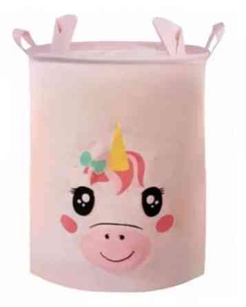 Корзина для Игрушек и Белья Розовая 45 на 35 см Единорог Винница