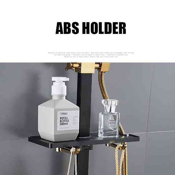 Душевая система хром черный золото,термостатический набор для душа-4 функции (992536442) Киев