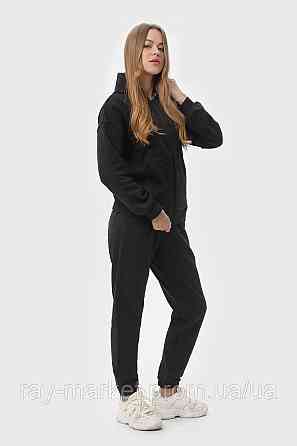 Костюм жіночий худі на блискавці та штани чорний RAY PREMIUM LOOSE U0809 (U0809W-Black) XXL Київ