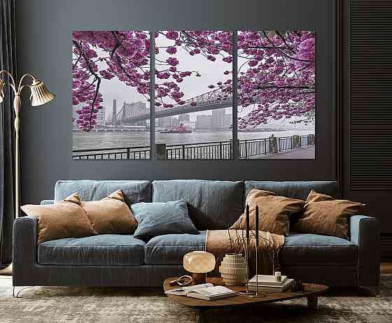 Модульная картина в гостиную / спальню   Сакура    ART-020_3A 70х130 см Киев