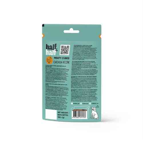 Ласощі для собак Half&Half у формі м'ясних кубиків з куркою, 100 г Київ