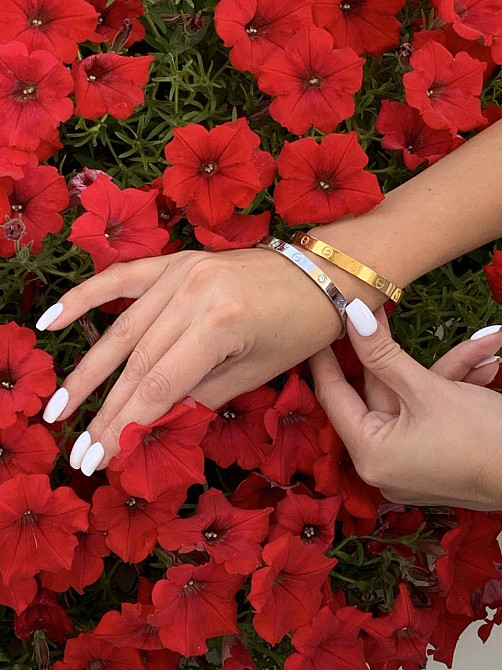 Комплект з 2 браслетів Cartier, покриття золотом AU 750 Одеса - фото 1