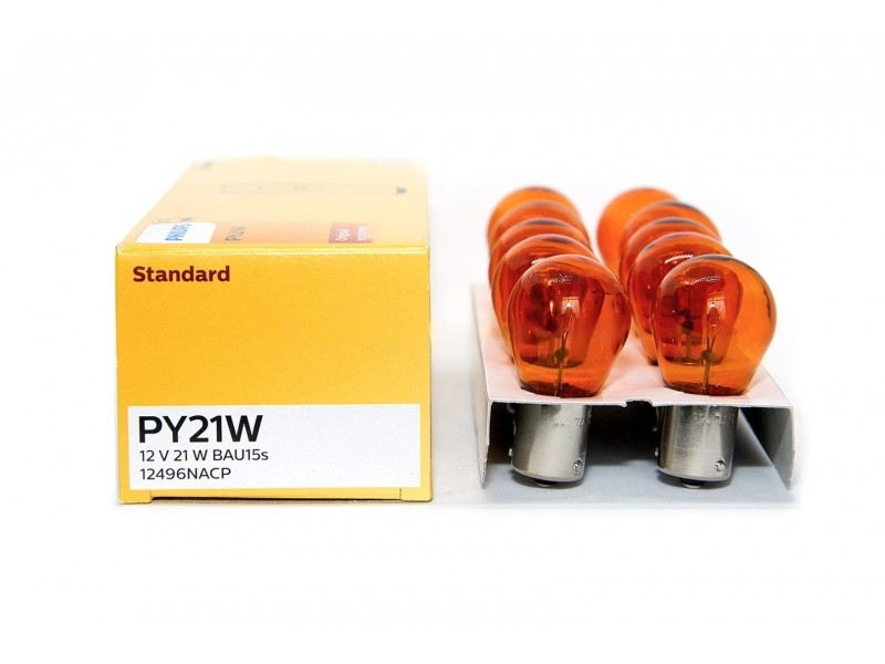 Покажнена лампа розжарювання PHILIPS 12496NACP PY21W 12 V 21 W BAU15s Amber Харків - фото 2