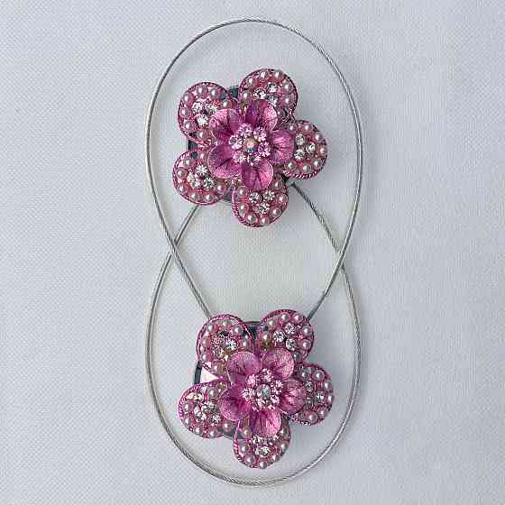 Магніти для штор та гардин "Flowers" набір 2 шт Рожевий (81-242) Київ