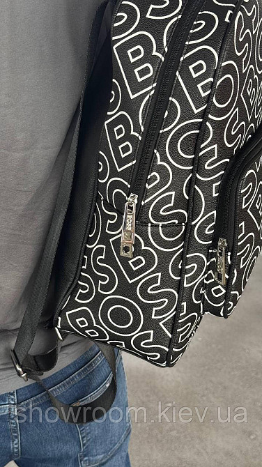 Чоловічий брендовий рюкзак Boss (2022) black Київ - фото 9