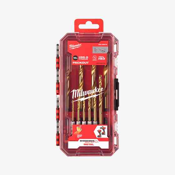 Набор сверл по металлу PACKOUT RedHEX HSS-G TiN MILWAUKEE, (10шт) Одесса