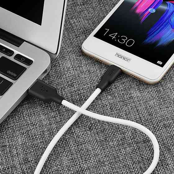 Кабель HOCO X21 USB to Micro 2A, 1m, silicone, TPE connectors, Black+White Київ