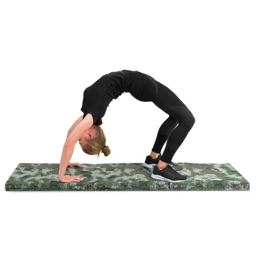 Мат гимнастический 5 см твердый Hop-Sport 065FM хаки Киев - изображение 7