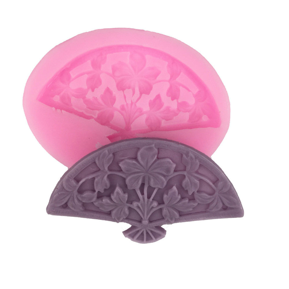 Молд силиконовый Веер 57 на 44 мм розовый Киев - изображение 2