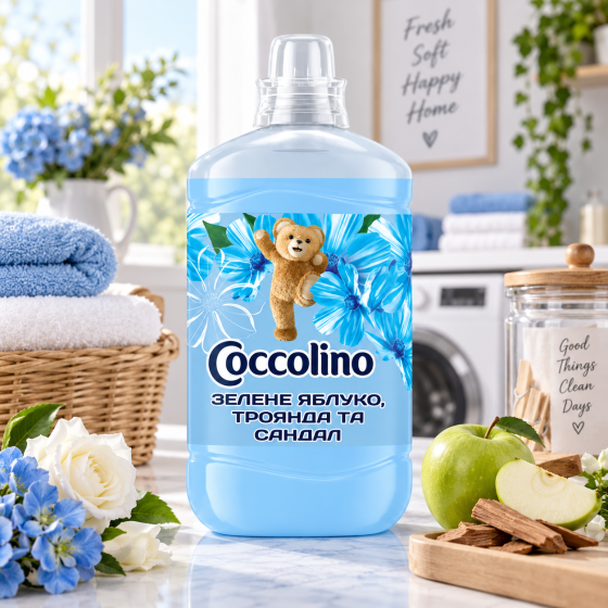 Coccolino кондиціонер концентрований свіжість та м'якість з нотами зеленого яблука троянди та сандалу 1702 мл Київ