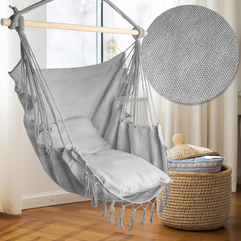 Крісло гамак Бразильське Malatec сірий 100см до 120кг (Польща) Київ - фото 6