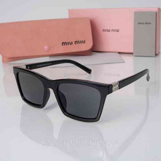 Сонцезахисні жіночі брендові окуляри Miu Miu (050) чорні Київ