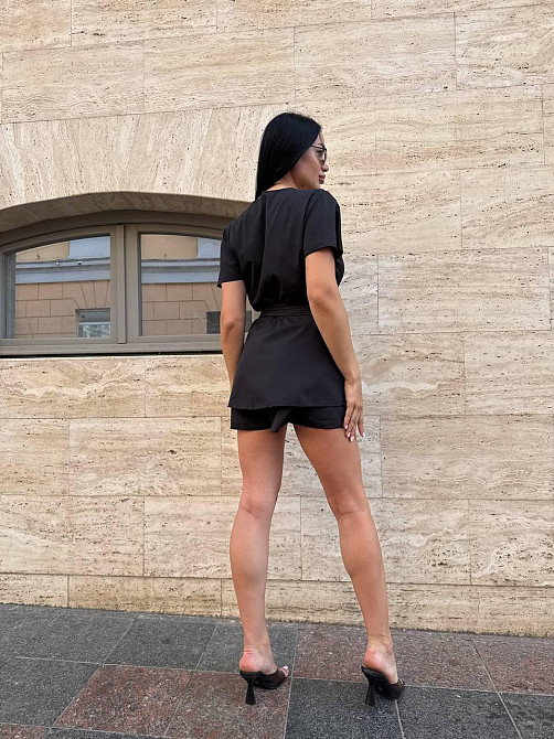 Женская романтическая вечерняя комбинезон-платье софт Черный, 42/46 Одесса - изображение 4