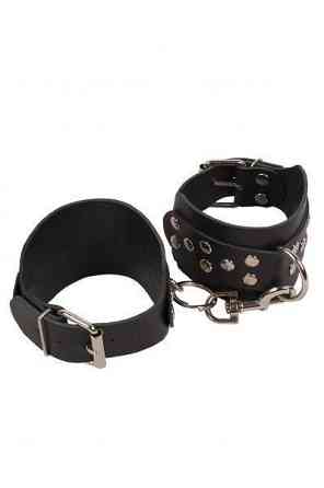 Кайдани на щиколотки Leather Leg Cuffs Black Sex Aura Київ