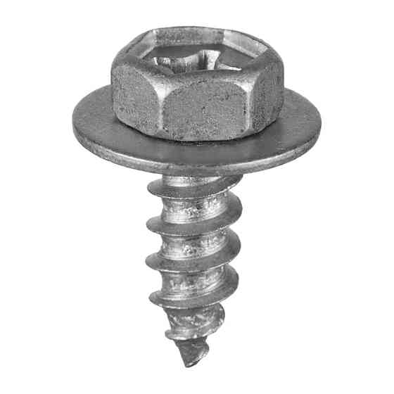 Саморізи, Під ключ і викрутку із шайбою, Сріблястий, Метал, Розміри (мм): T-16 F-6.2 H1-17. Марка автомобіля: Київ