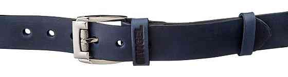 Классический мужской ремень SHVIGEL 11254 кожаный Синий Киев