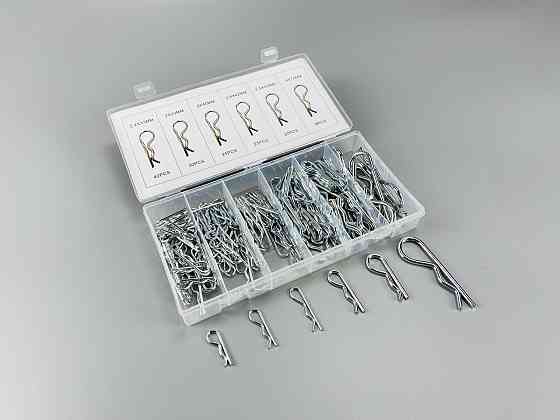 Набір шплінтів типу R метричних 150 шт. Пружинний штифт (6 різновидів шплінтів в одному наборі) Мукачево